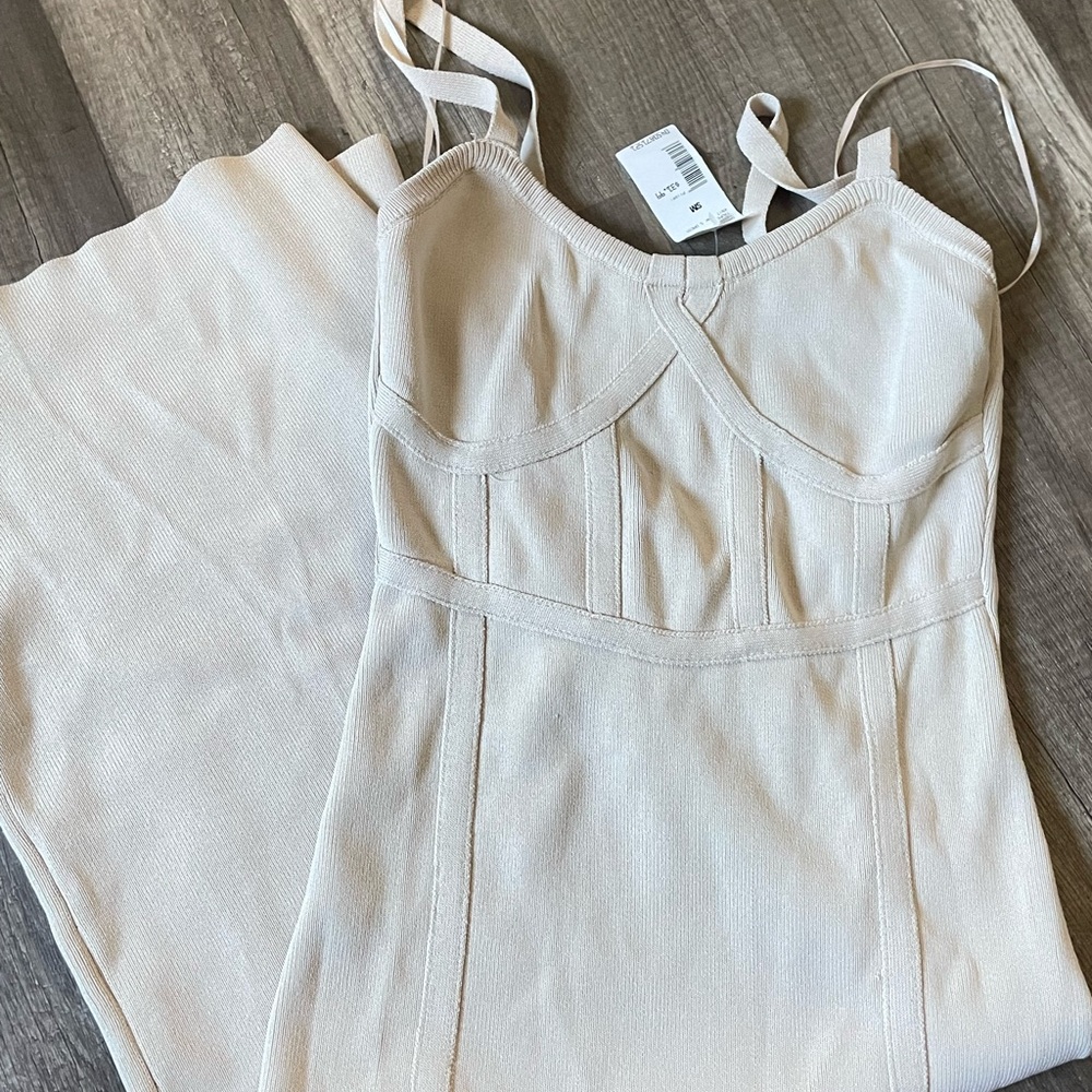 Elegant Cream Dress with Straps